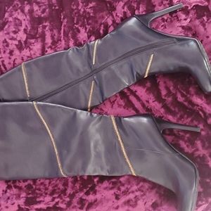 Eva & Zoe Knee High Black Boots Sz 8.5